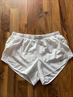 Nike White Women's Athletic Running Shorts with Swoosh Size M